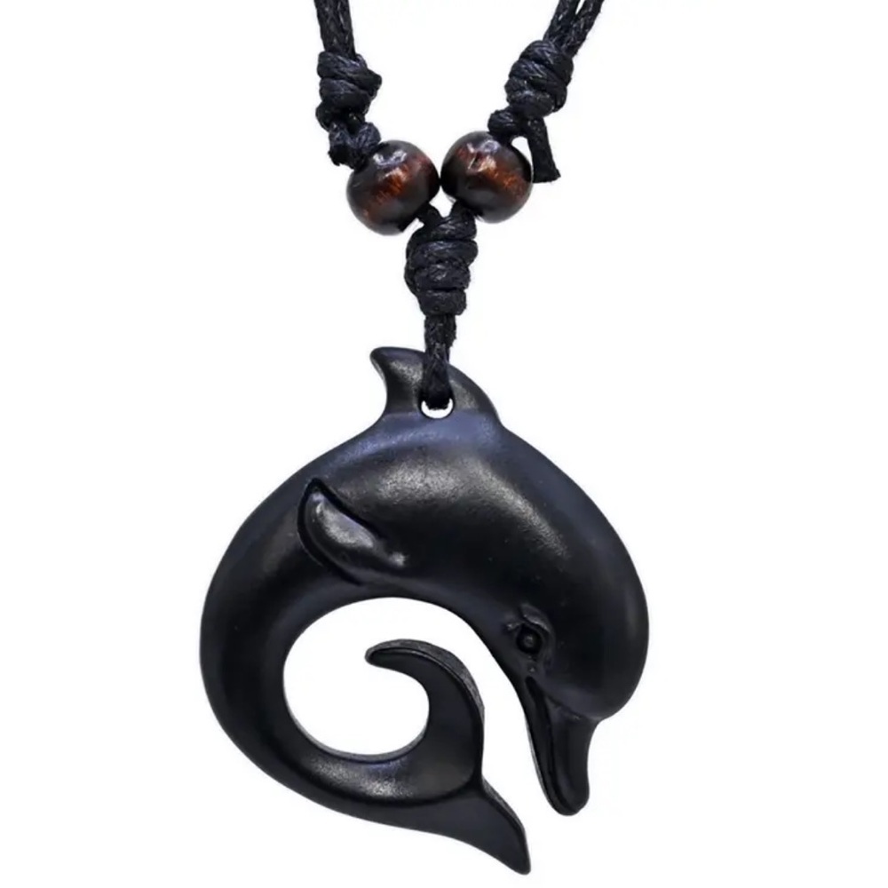 Dolphin Pendant Yak Bone Necklace
